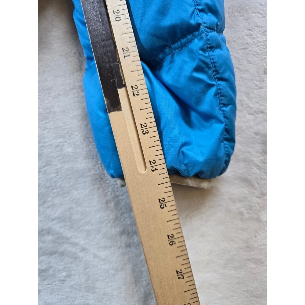 Eddie Bauer First Ascent Puffer Jacket Womens Small Blue Hood Goose Down EB800